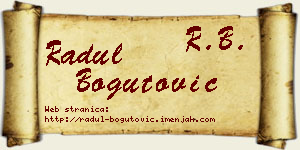 Radul Bogutović vizit kartica